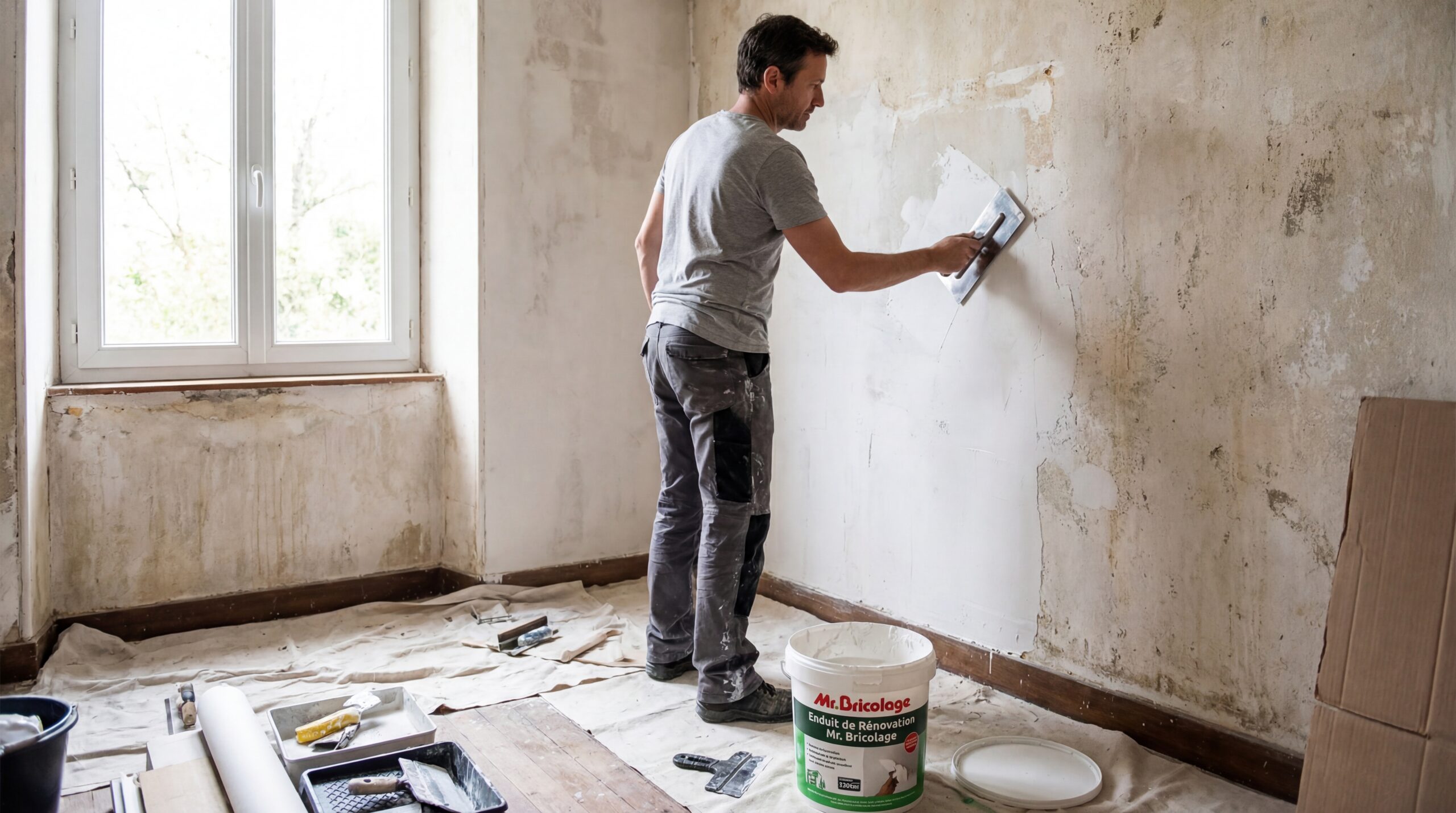 enduit de rénovation mr bricolage - Image de couverture
