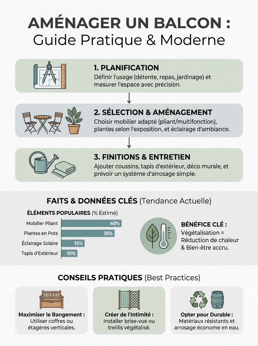 Infographie aménager un balcon
